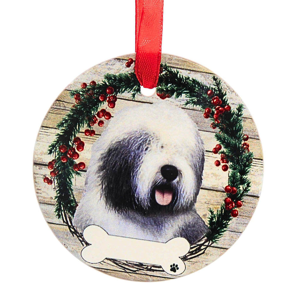 61597 Ceramic Old English Sheepdog Ornament 55077