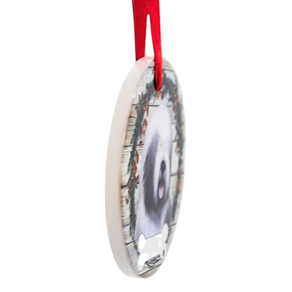 61597 Ceramic Old English Sheepdog Ornament 55077