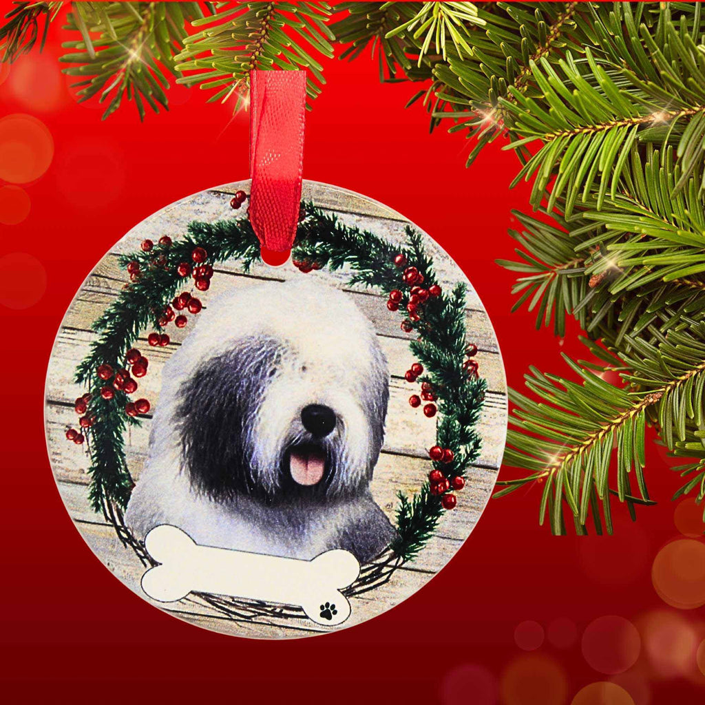 61597 Ceramic Old English Sheepdog Ornament 55077