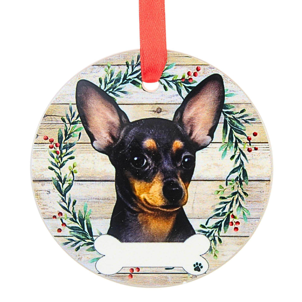 61598 Ceramic Black And White Chihuahua Ornament 55011