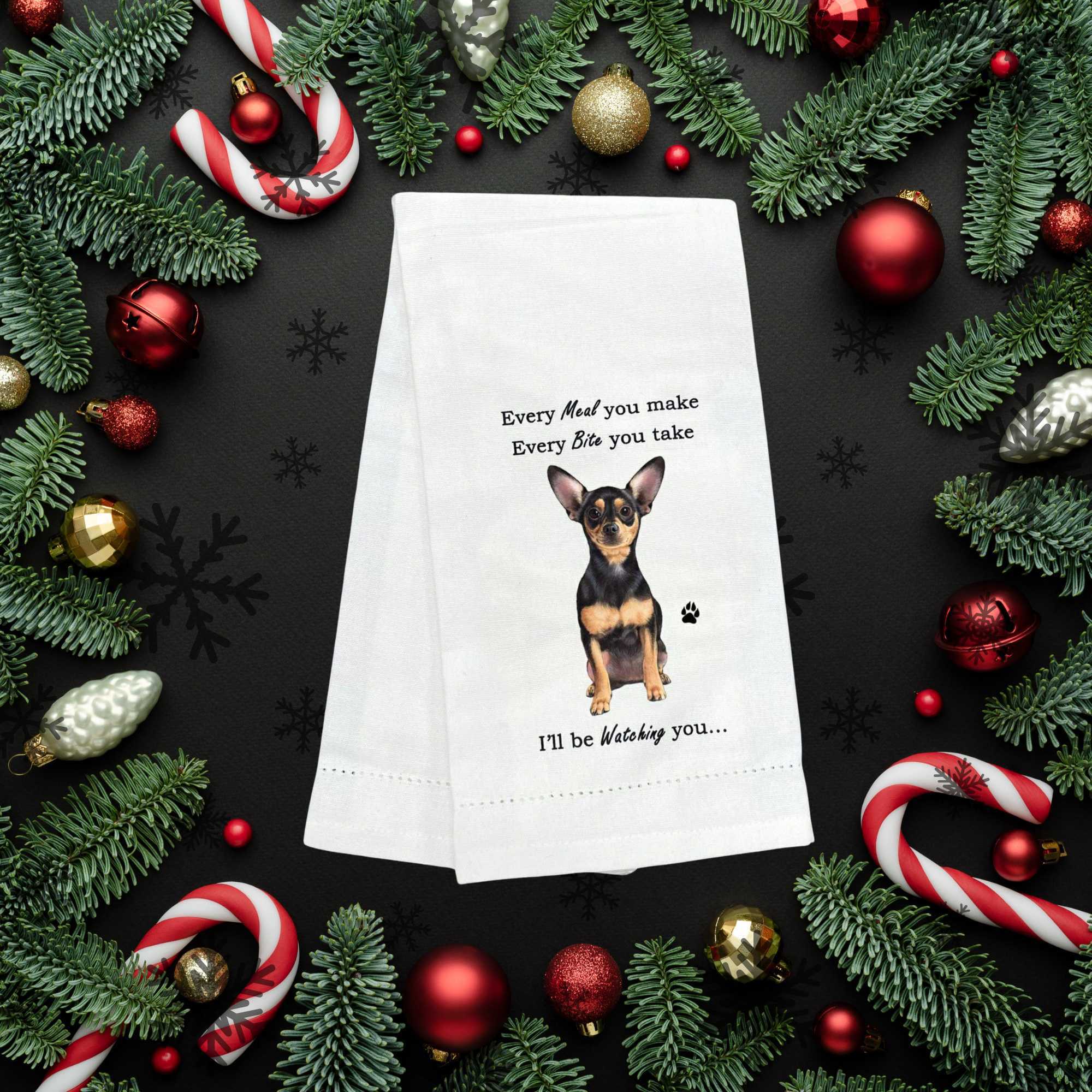 61735 Black Chihuahua Kitchen Towel 71111