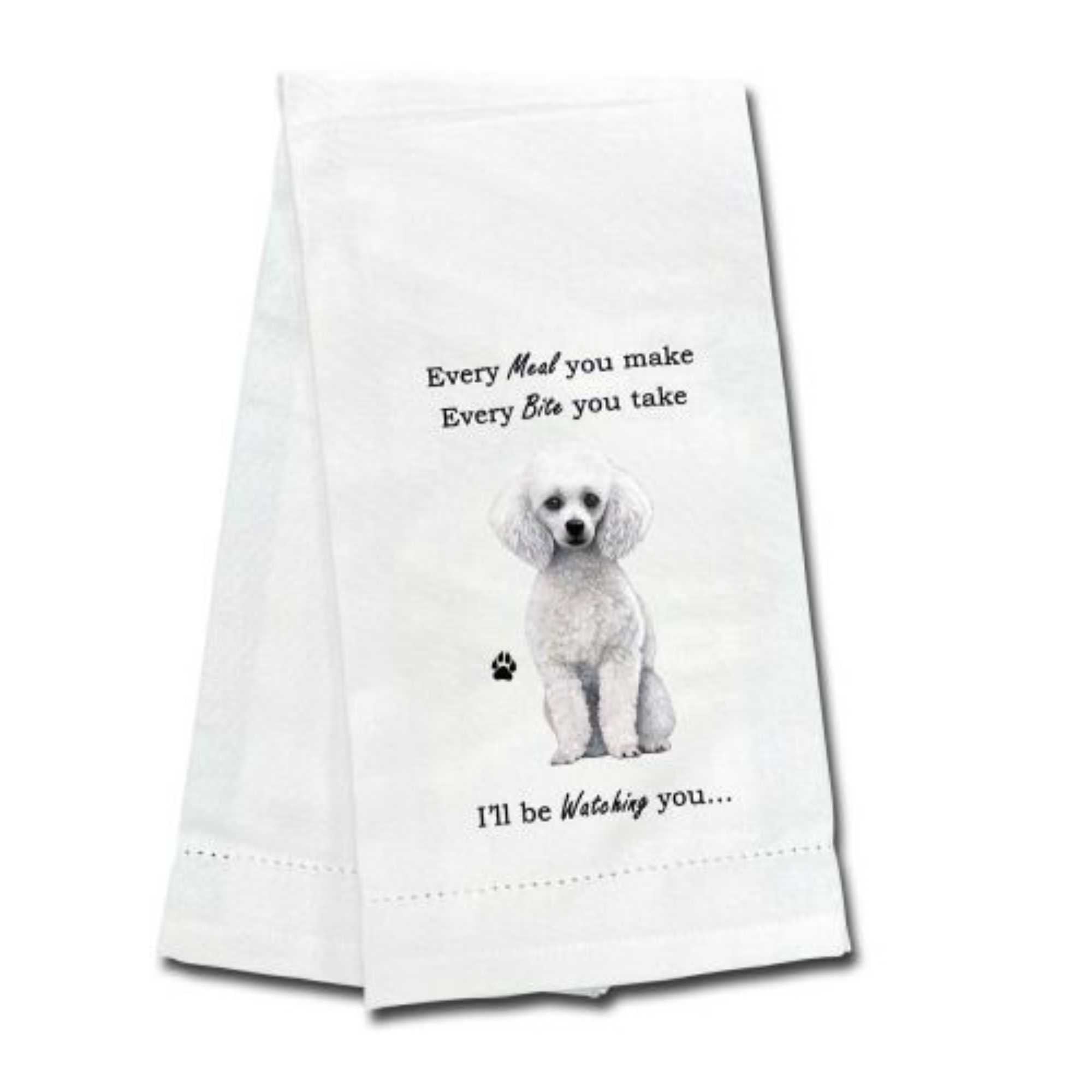 61753 White Poodle Kitchen Towel 71128