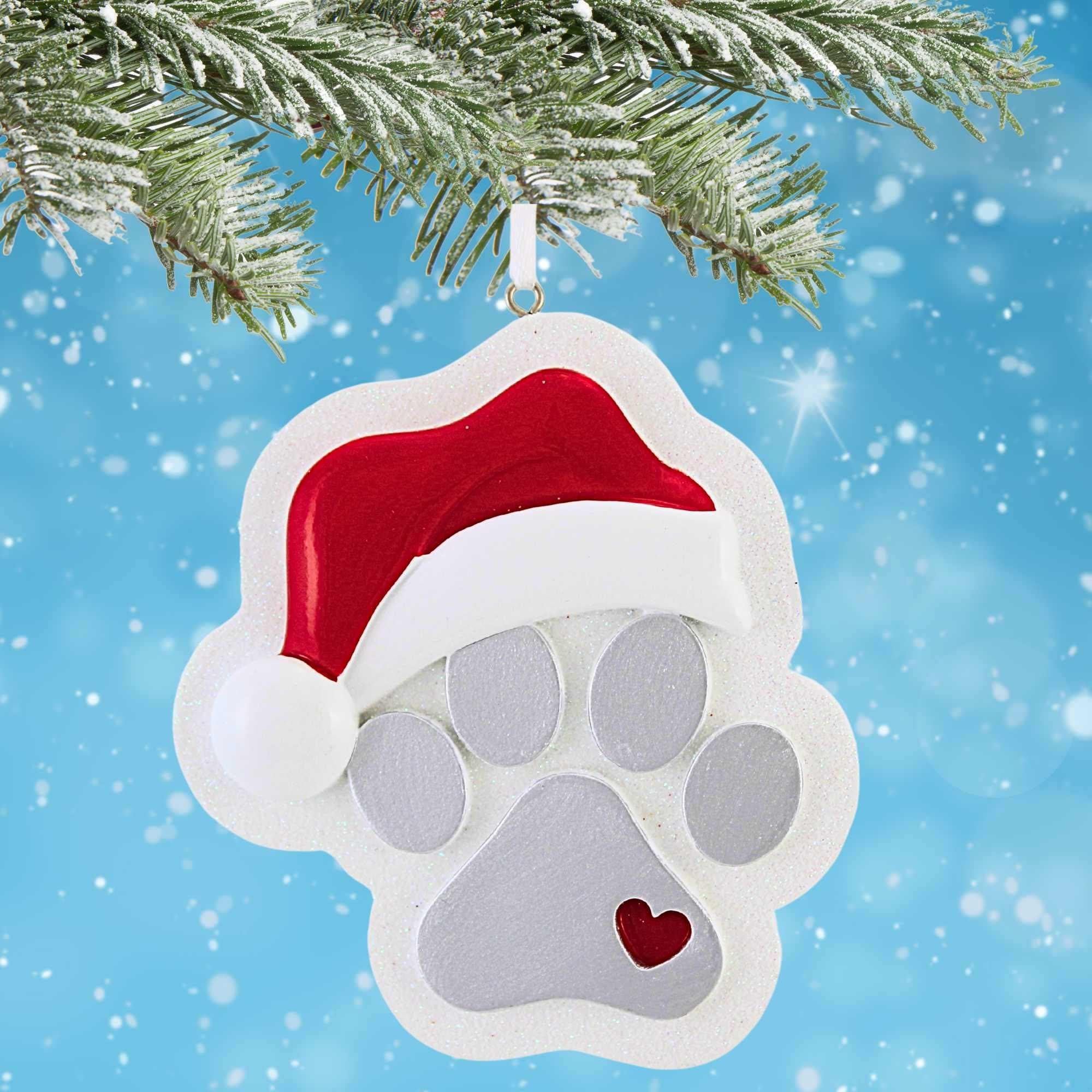 65370 Paw Print With Santa Hat OR2759