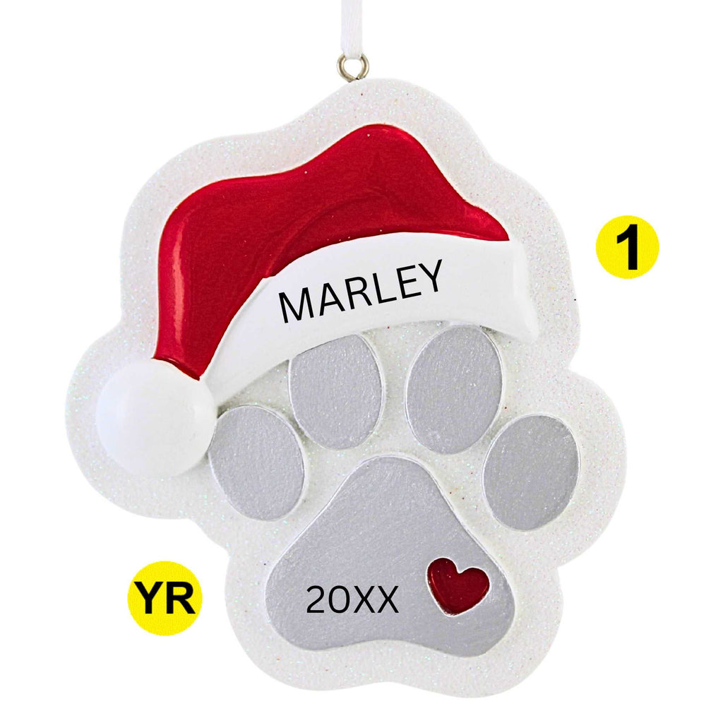 65370 Paw Print With Santa Hat OR2759