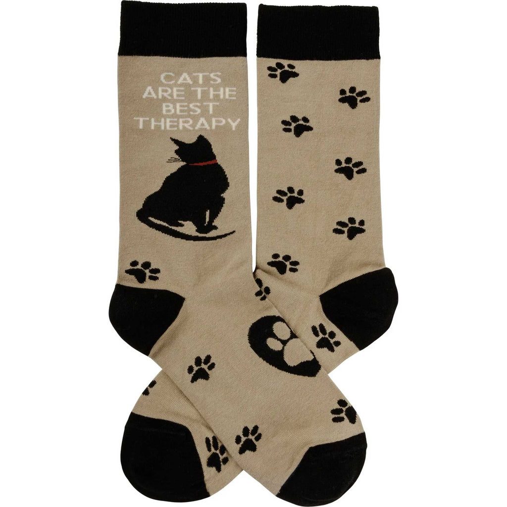 65650 Cats Are The Best Therapy Socks 110065