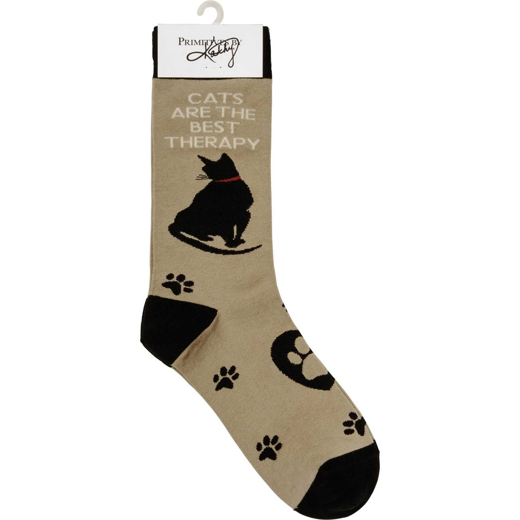 65650 Cats Are The Best Therapy Socks 110065