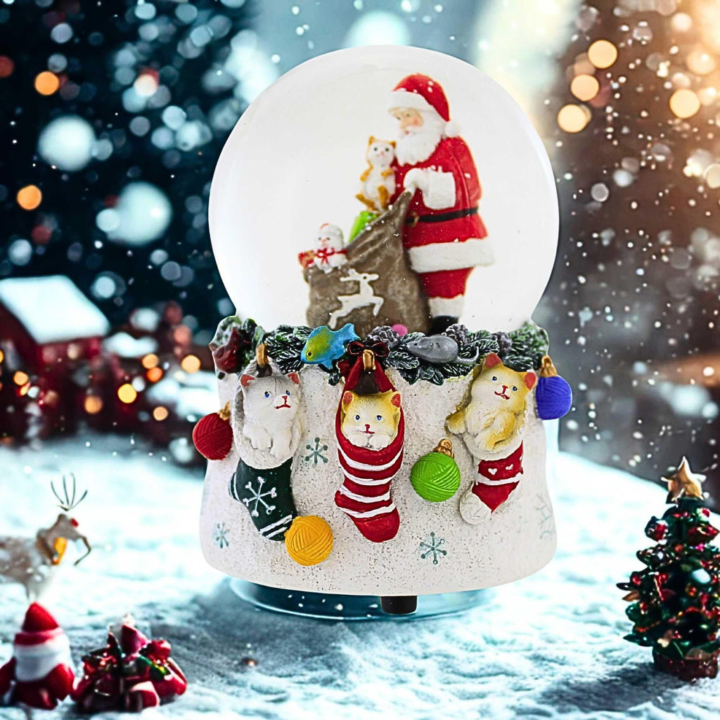 65667 Musical Cat Santa Dome 138069