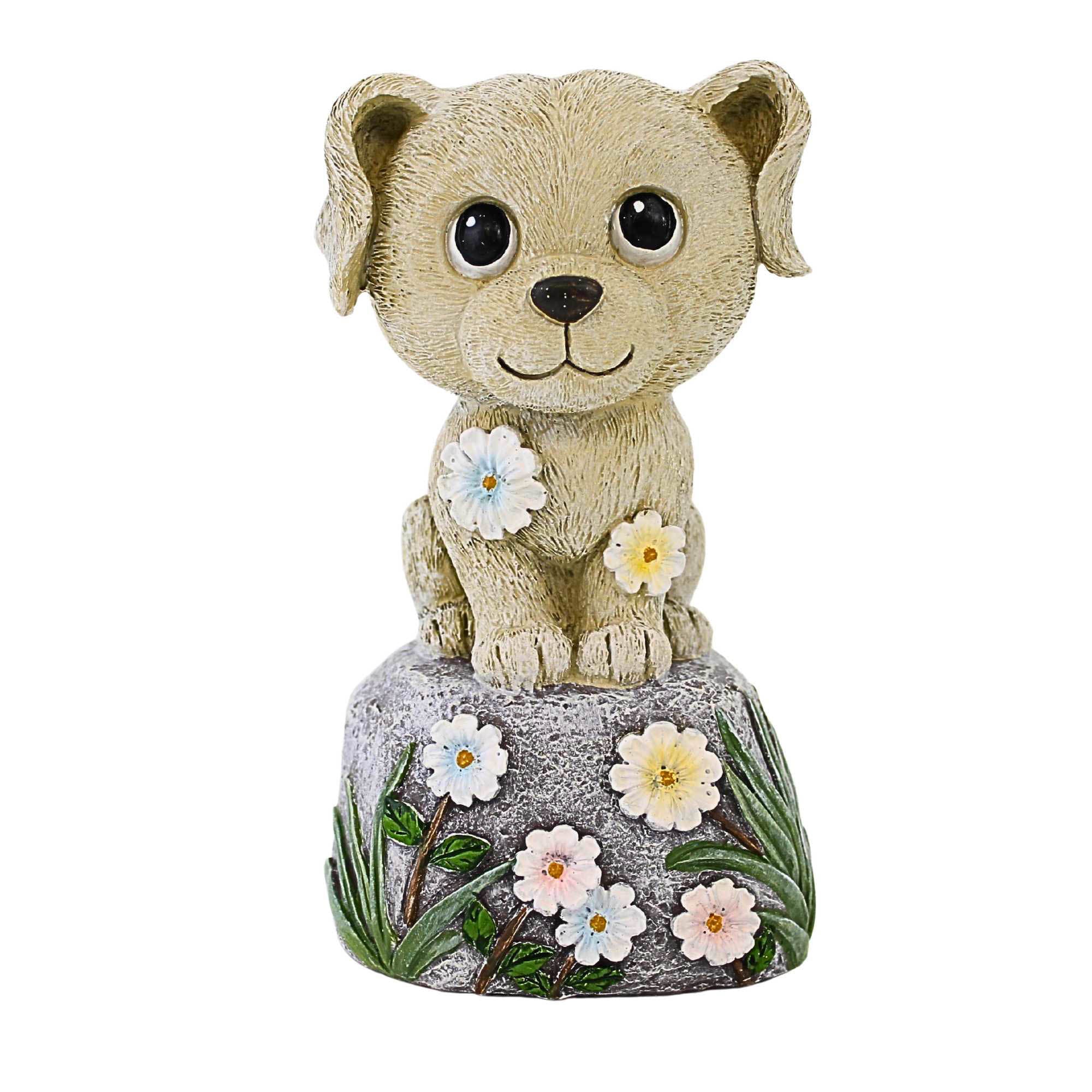 65907 Dog On Stone Figurine 15488