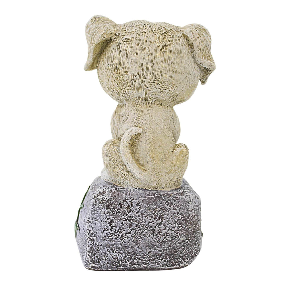 65907 Dog On Stone Figurine 15488