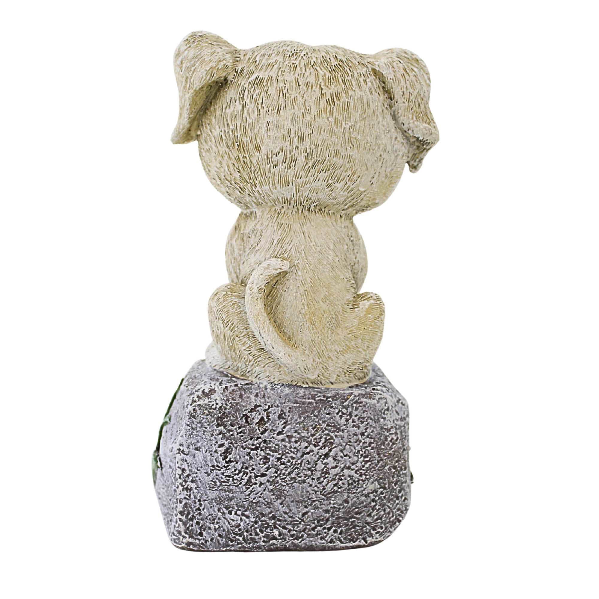 65907 Dog On Stone Figurine 15488