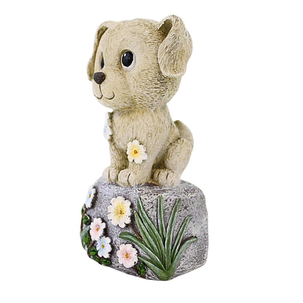 65907 Dog On Stone Figurine 15488