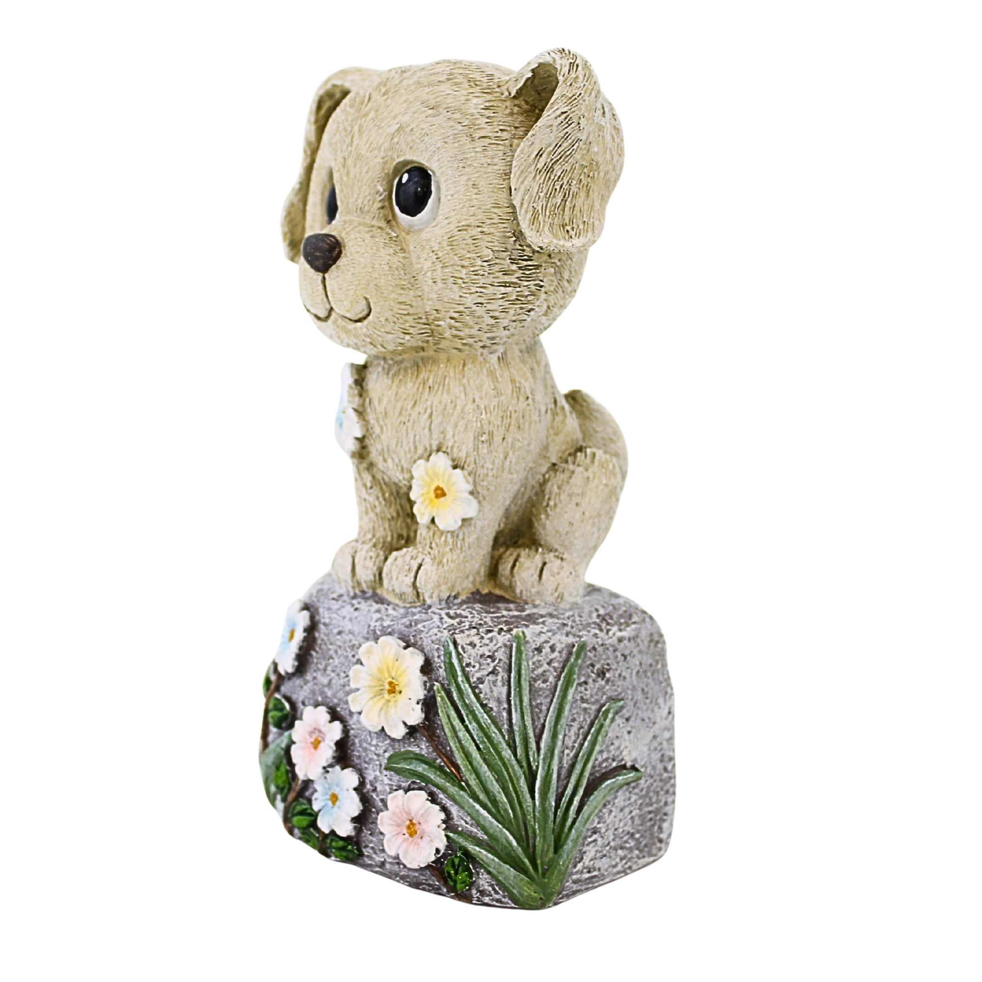 65907 Dog On Stone Figurine 15488
