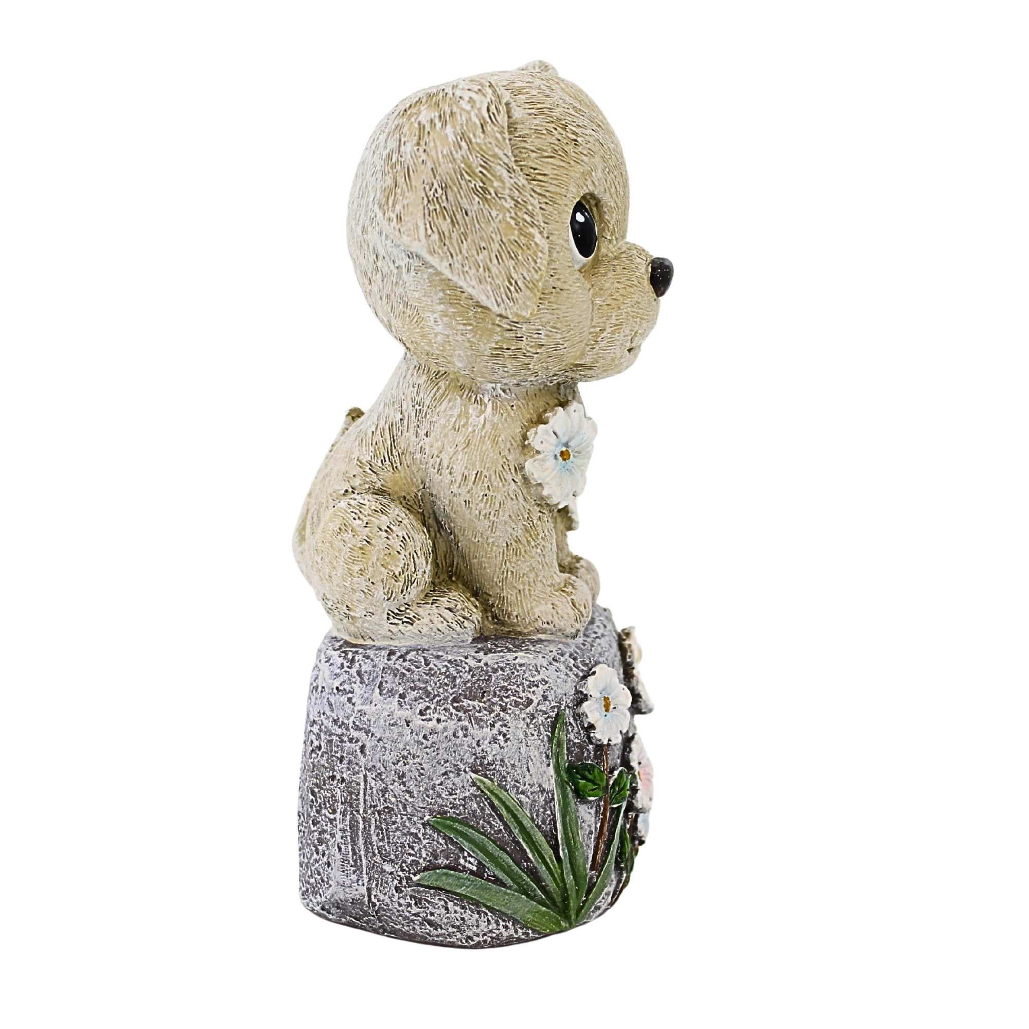 65907 Dog On Stone Figurine 15488