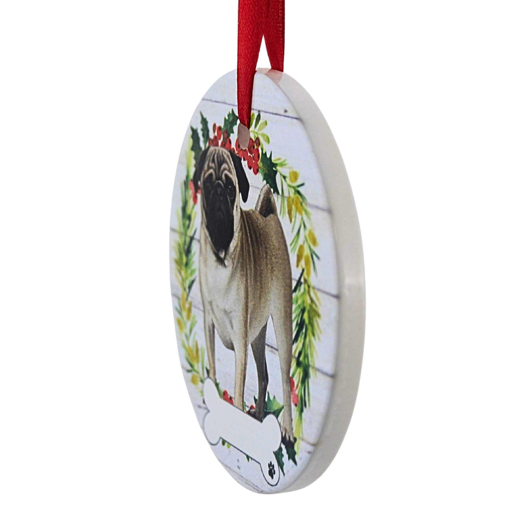 66502 Ceramic Pug Ornament 55031FB