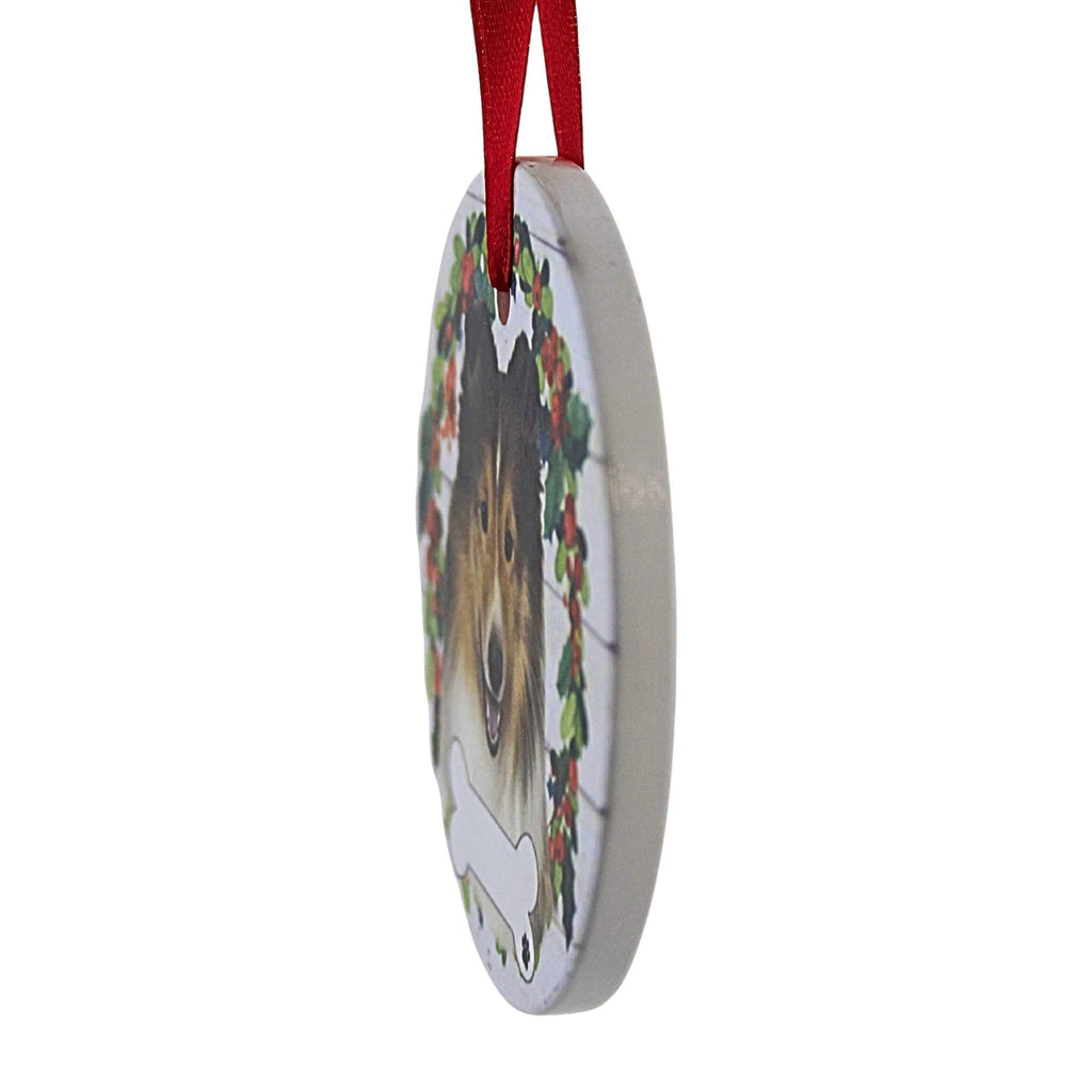 66504 Ceramic Sheltie Ornament 55037
