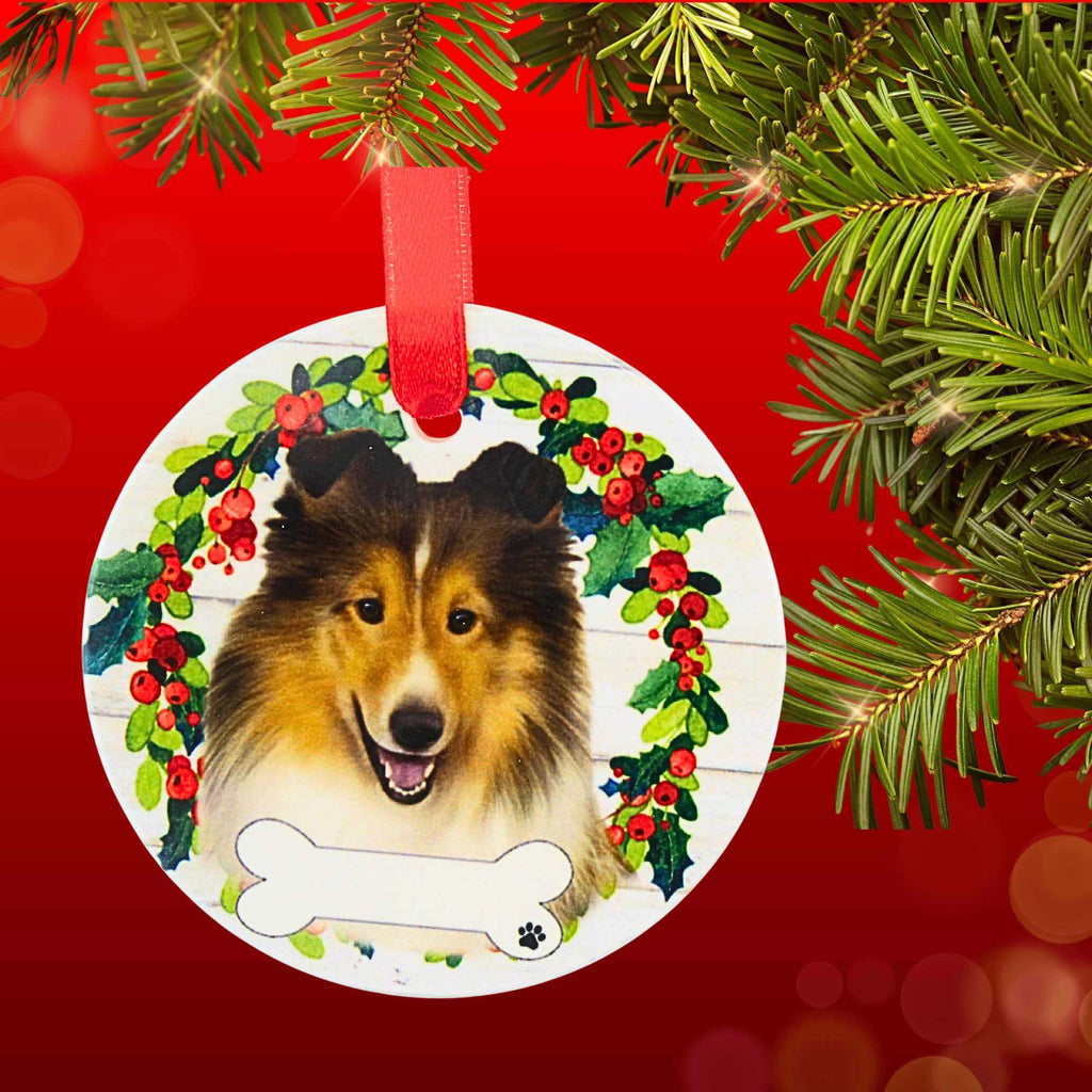 66504 Ceramic Sheltie Ornament 55037