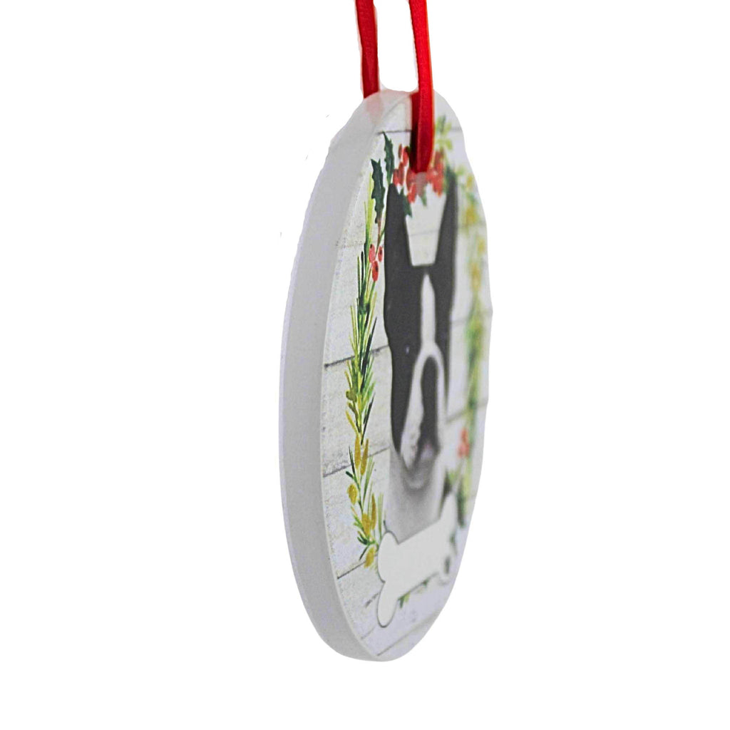 66505 Ceramic Boston Terrier Ornament 55076