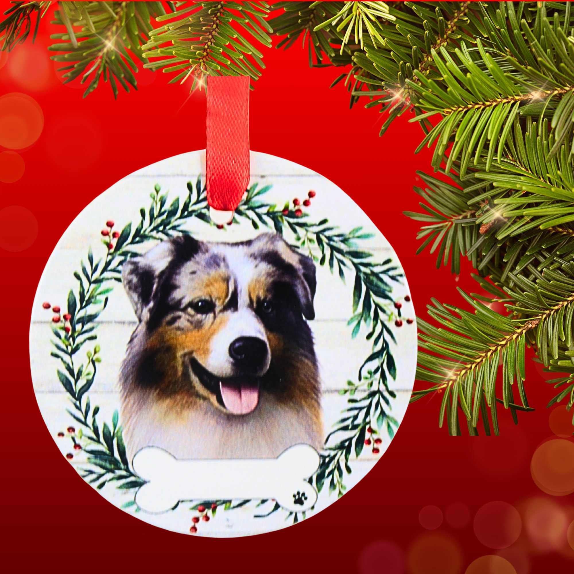 66506 Ceramic Australian Shepherd Ornament 55053