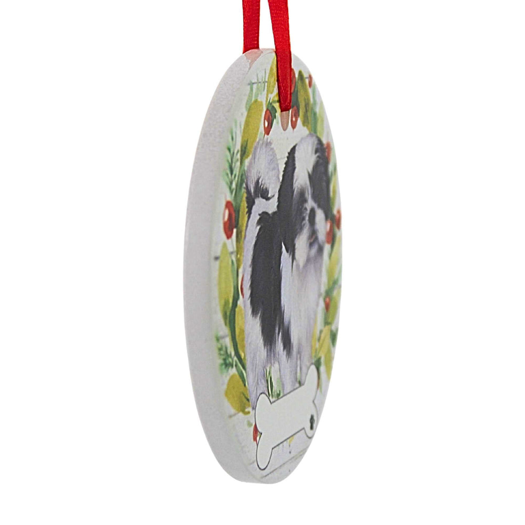66509 Ceramic Black And White Shih Tzu Ornament 55038FB