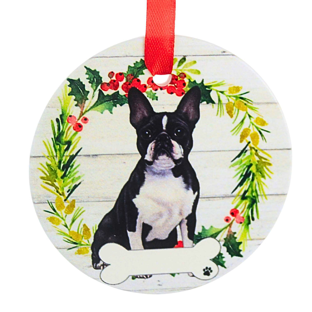66511 Ceramic Boston Terrier Ornament 55076FB