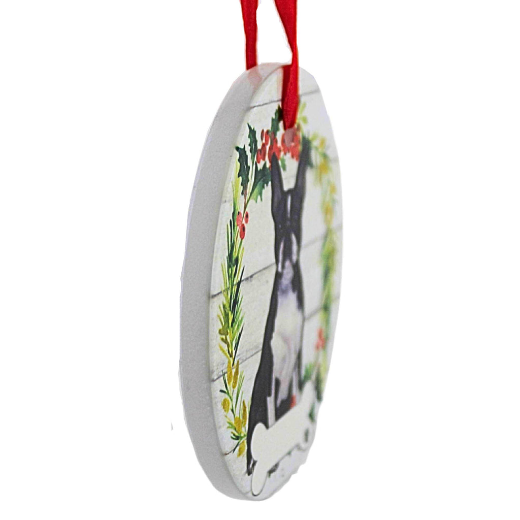 66511 Ceramic Boston Terrier Ornament 55076FB