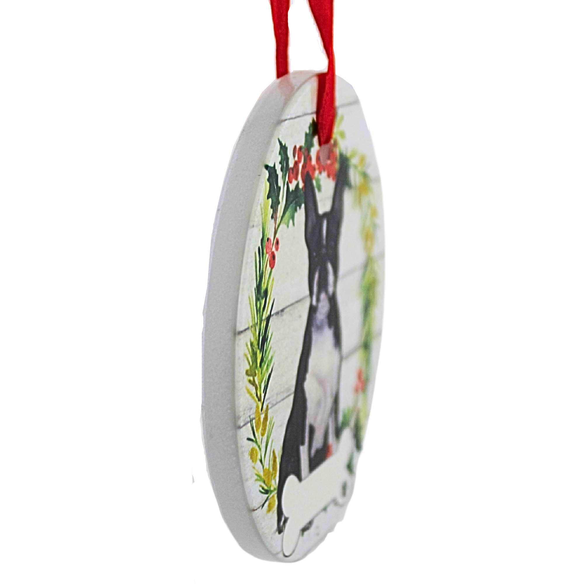 66511 Ceramic Boston Terrier Ornament 55076FB