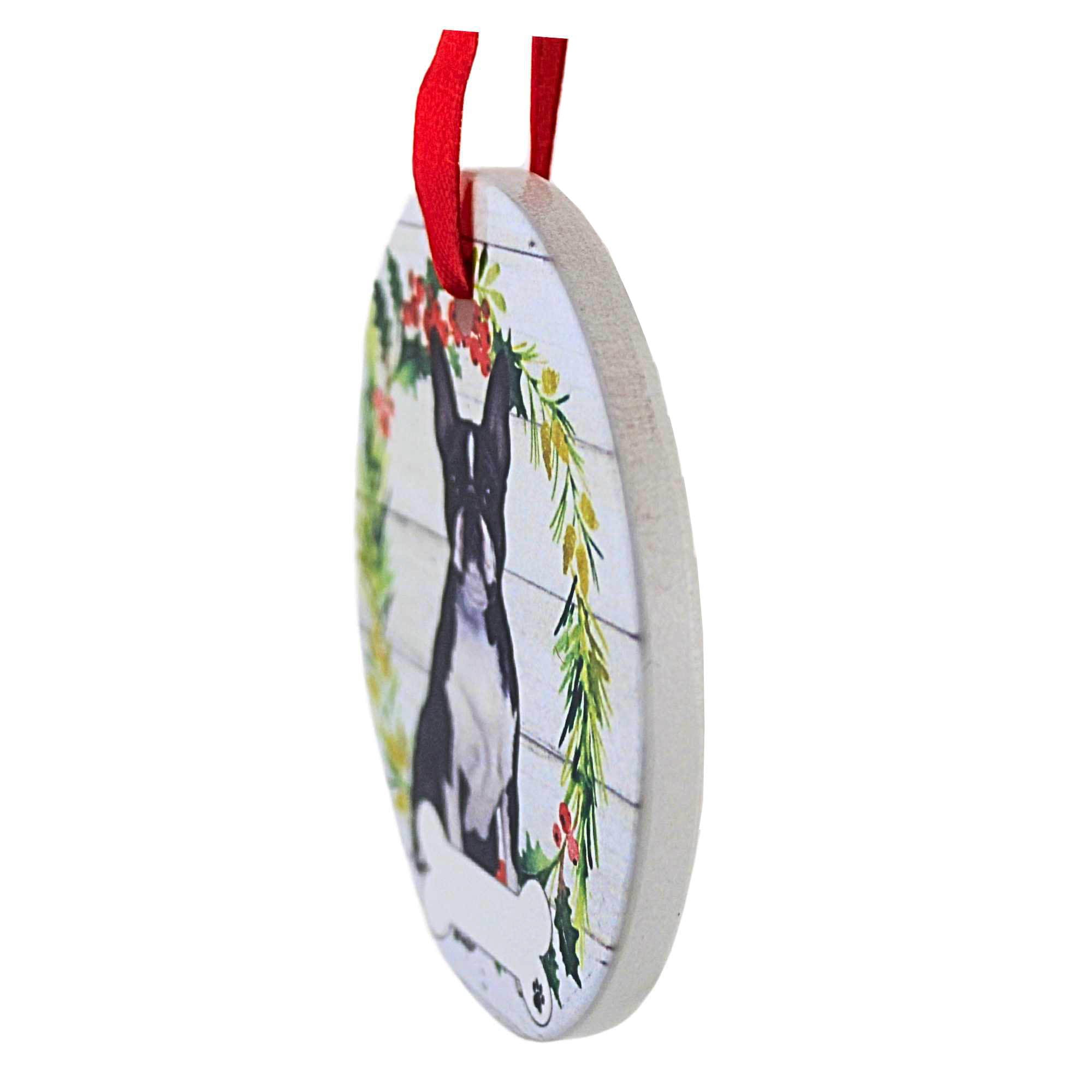66511 Ceramic Boston Terrier Ornament 55076FB