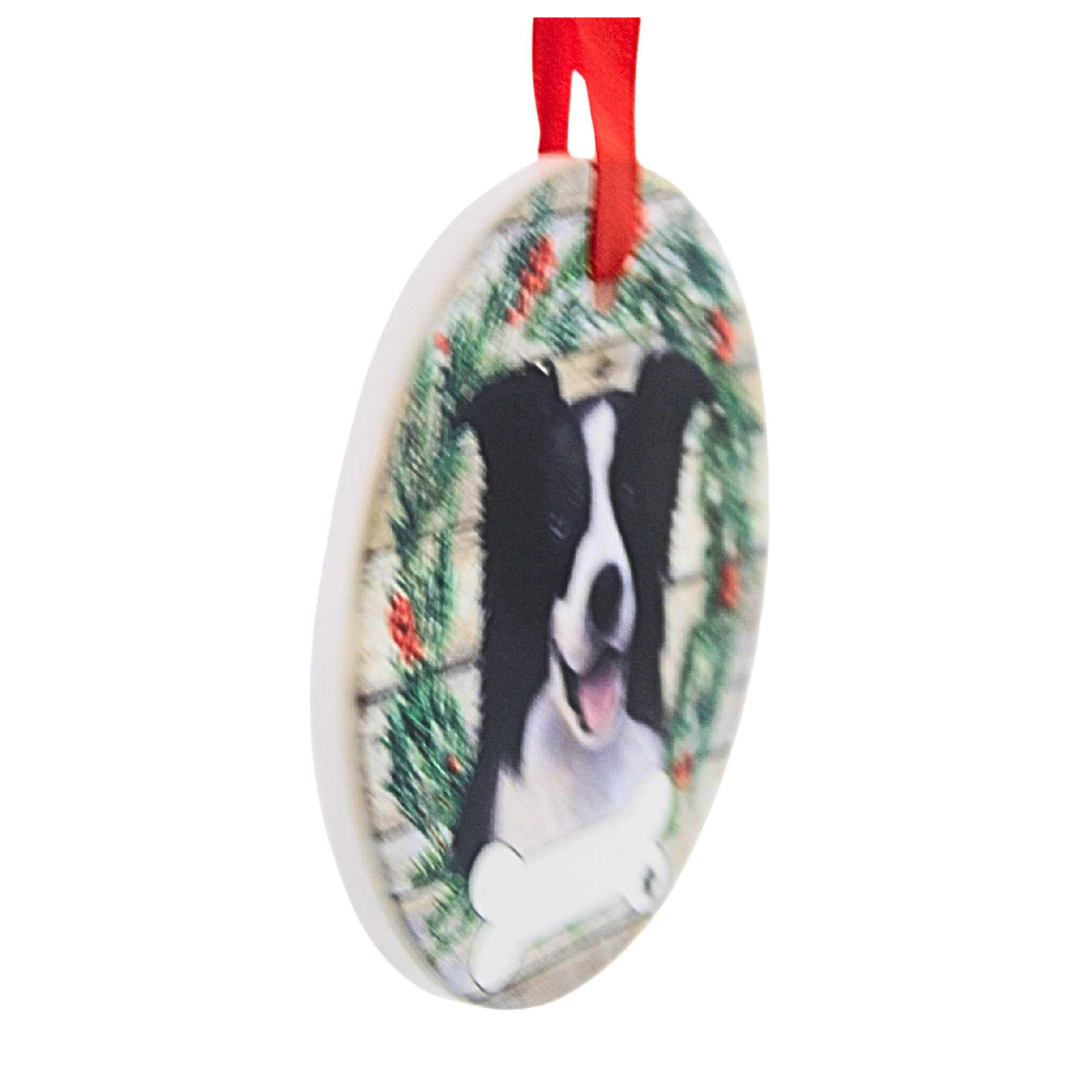 66516 Ceramic Border Collie Ornament 5505