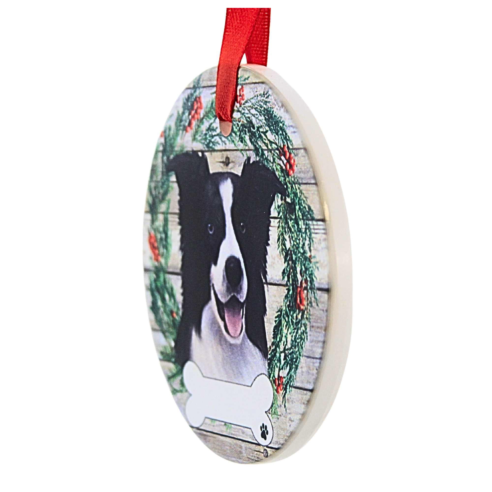 66516 Ceramic Border Collie Ornament 5505