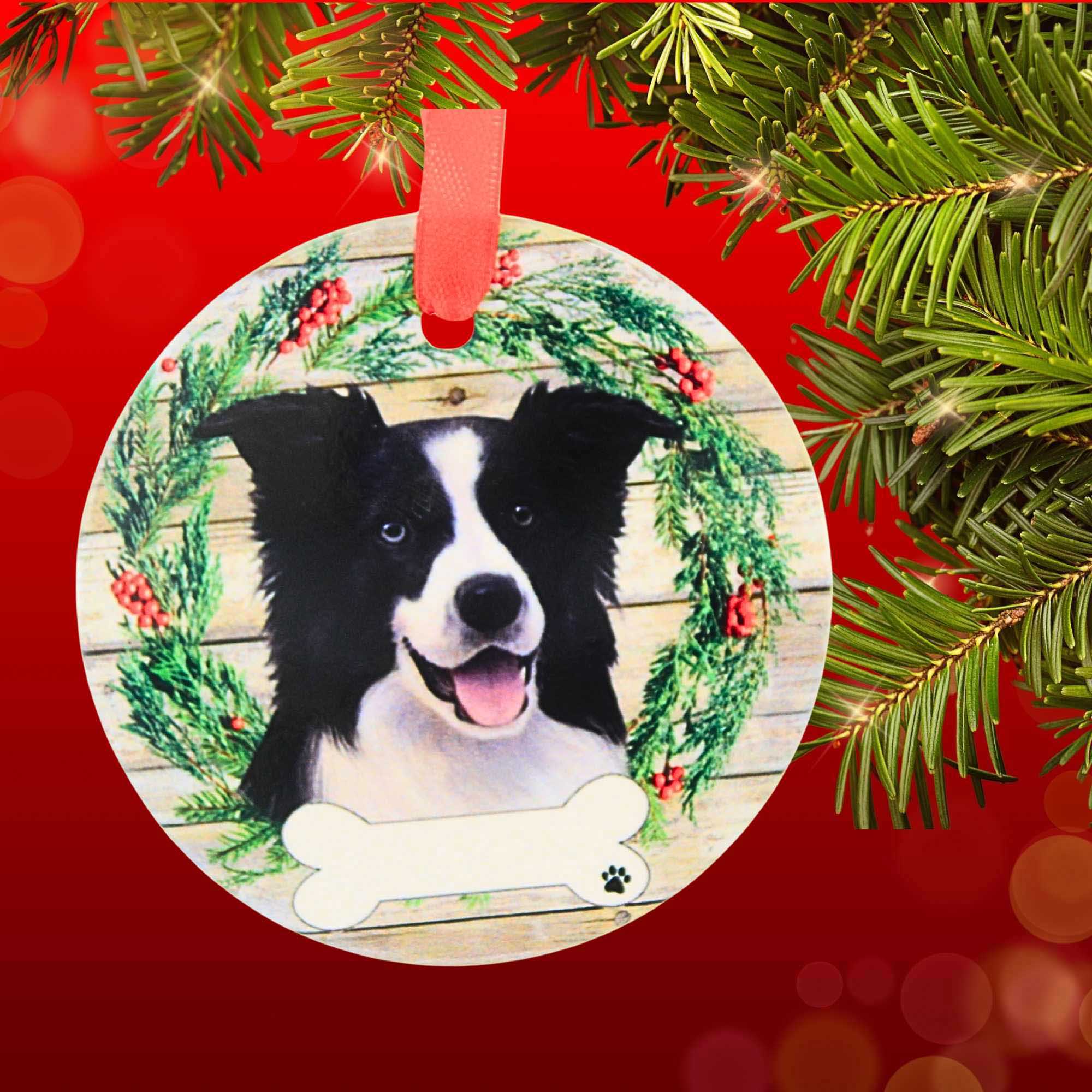 66516 Ceramic Border Collie Ornament 5505