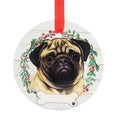 66518 Ceramic Pug Ornament 55031