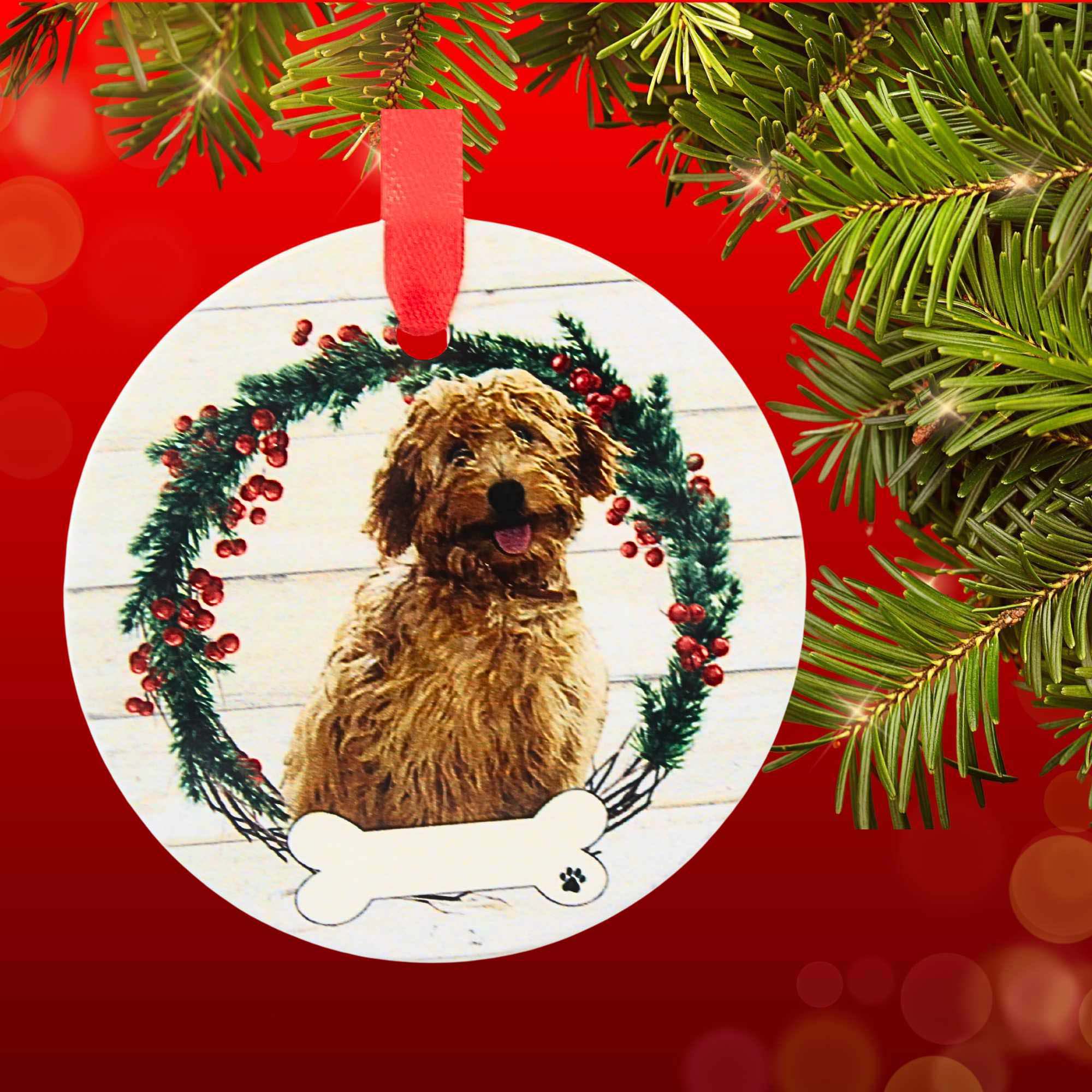 66522 Ceramic Goldendoodle (Rust) Ornament 550125RFB