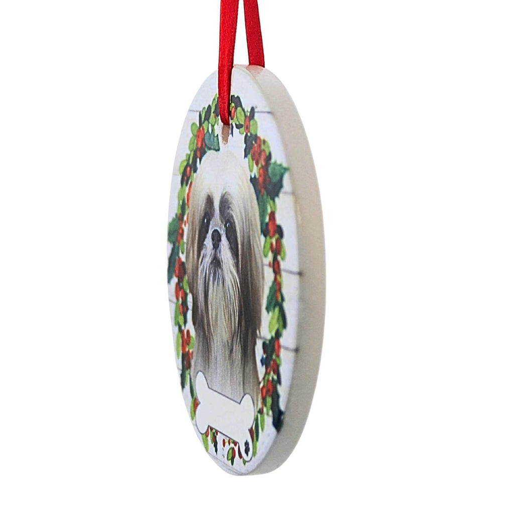 66524 Ceramic Tan And White Shih Tzu Ornament 55038