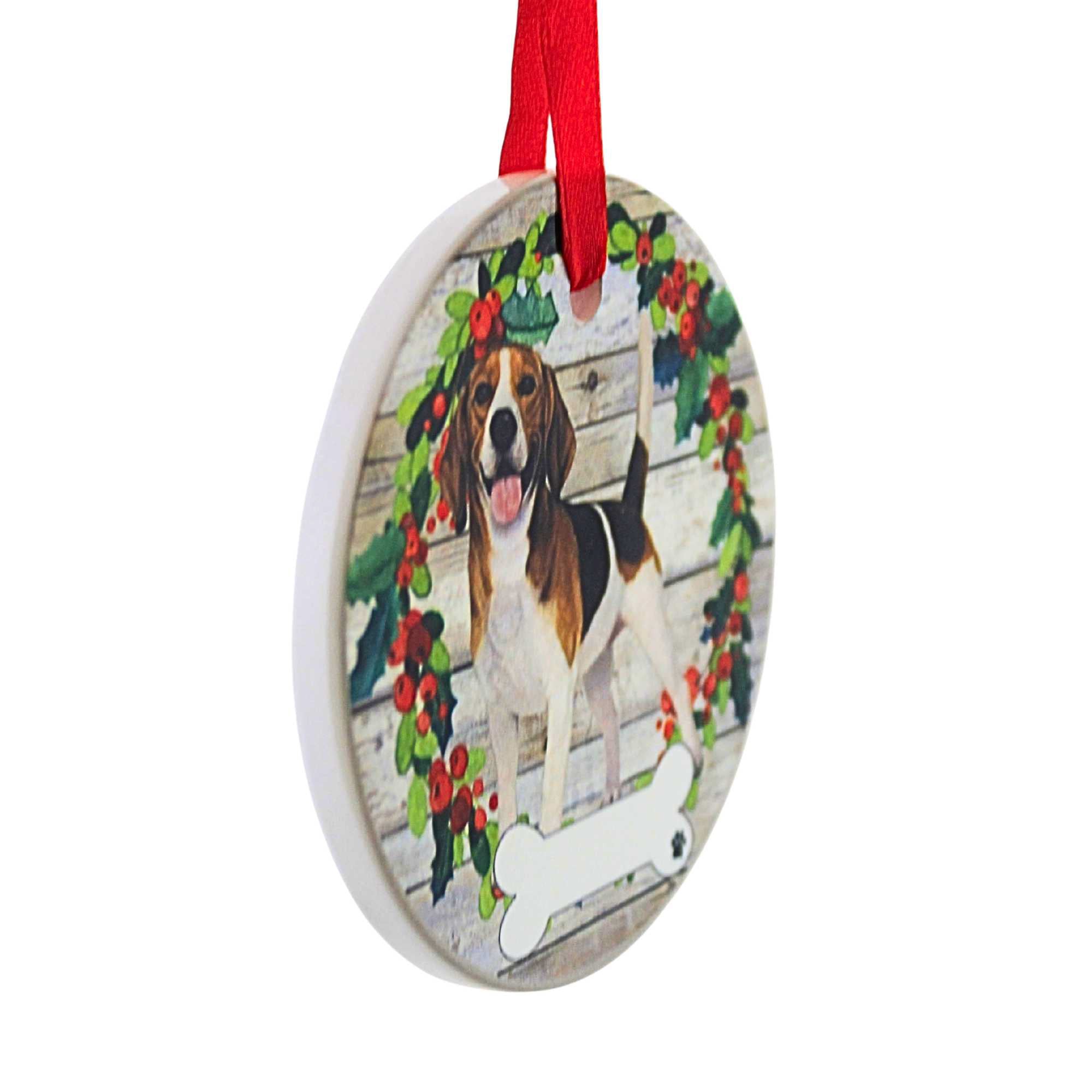 66529 Ceramic Beagle Ornament 5503FB
