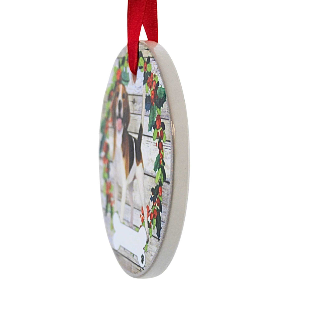 66529 Ceramic Beagle Ornament 5503FB