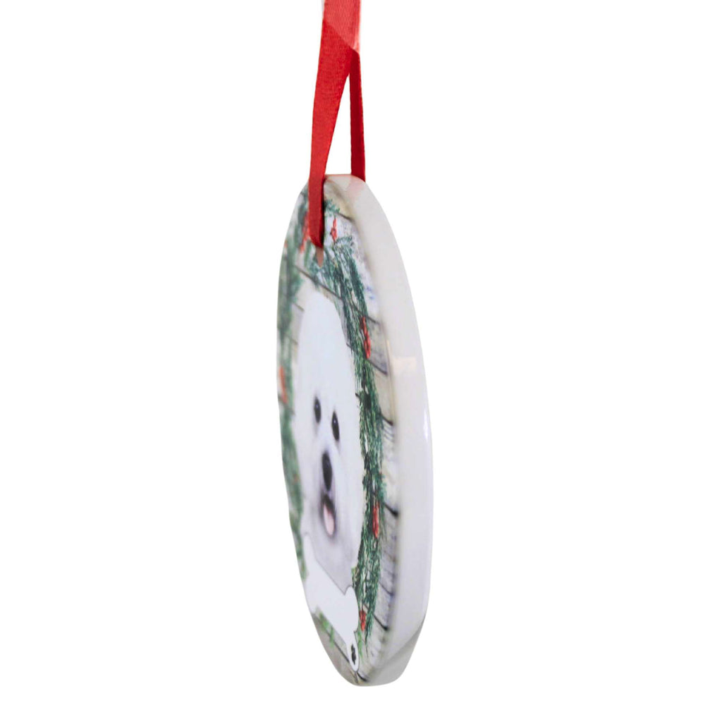66531 Ceramic Bichon Frise Ornament 5504