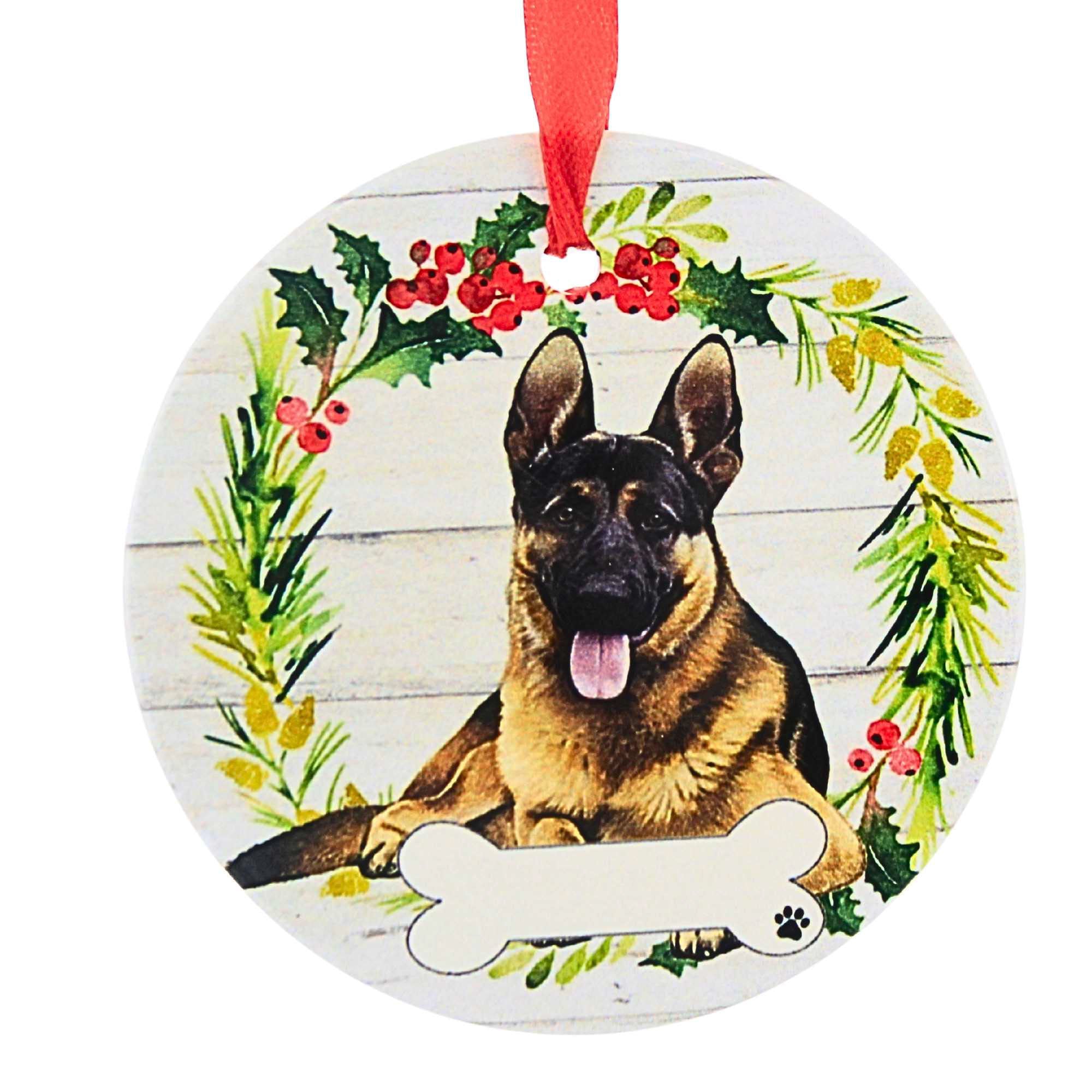 66532 Ceramic German Shepherd Ornament 55075FB