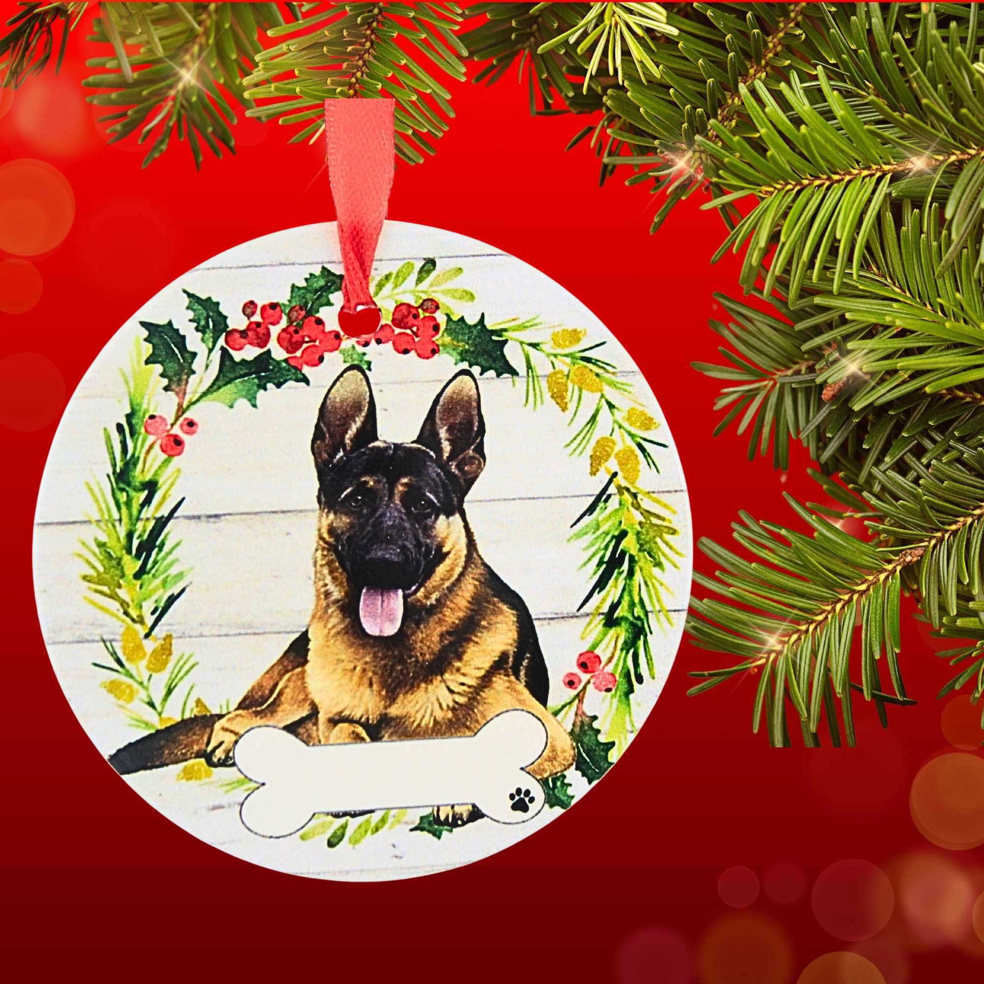 66532 Ceramic German Shepherd Ornament 55075FB