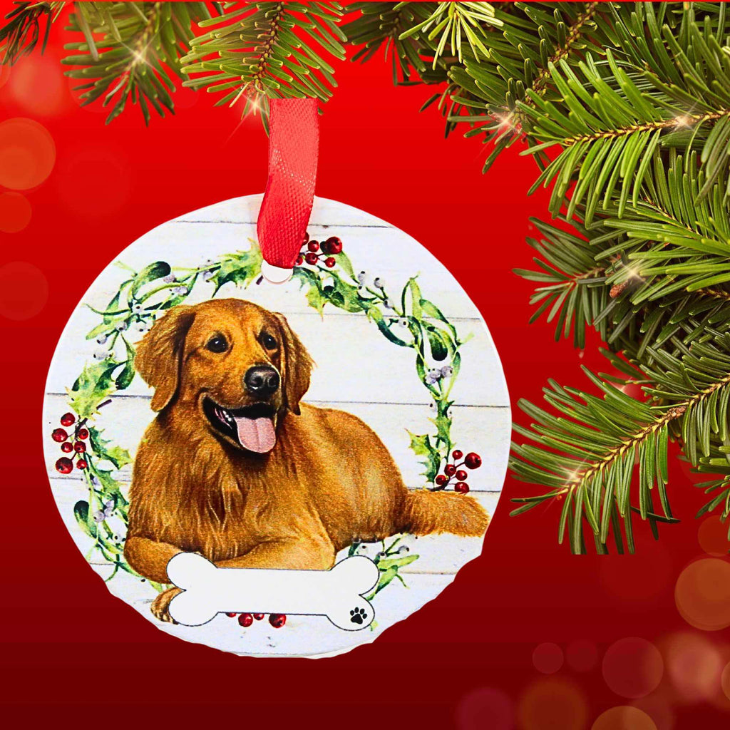 66533 Ceramic Golden Retriever Ornament 55015FB