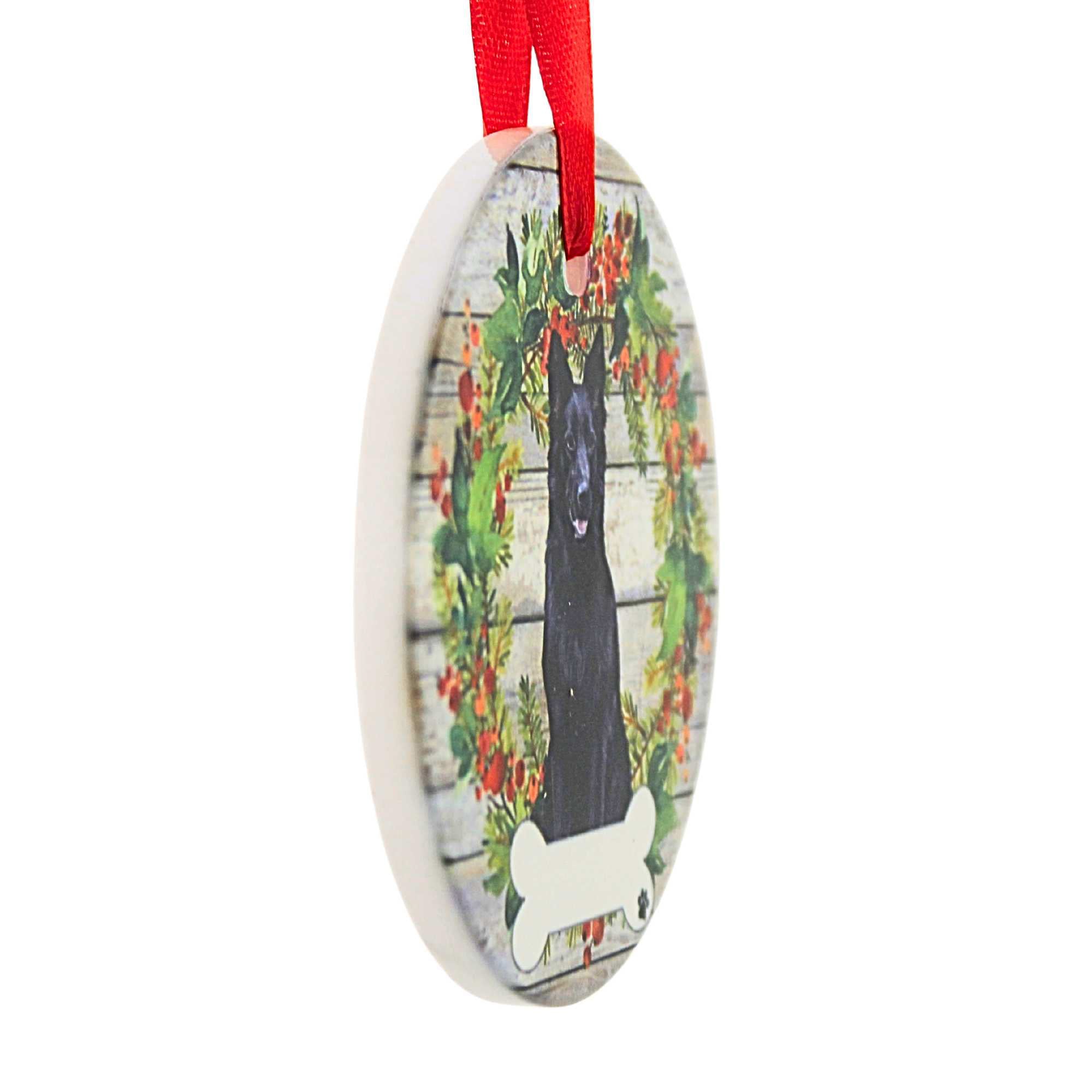 66534 Ceramic German Shepherd Ornament 55075B