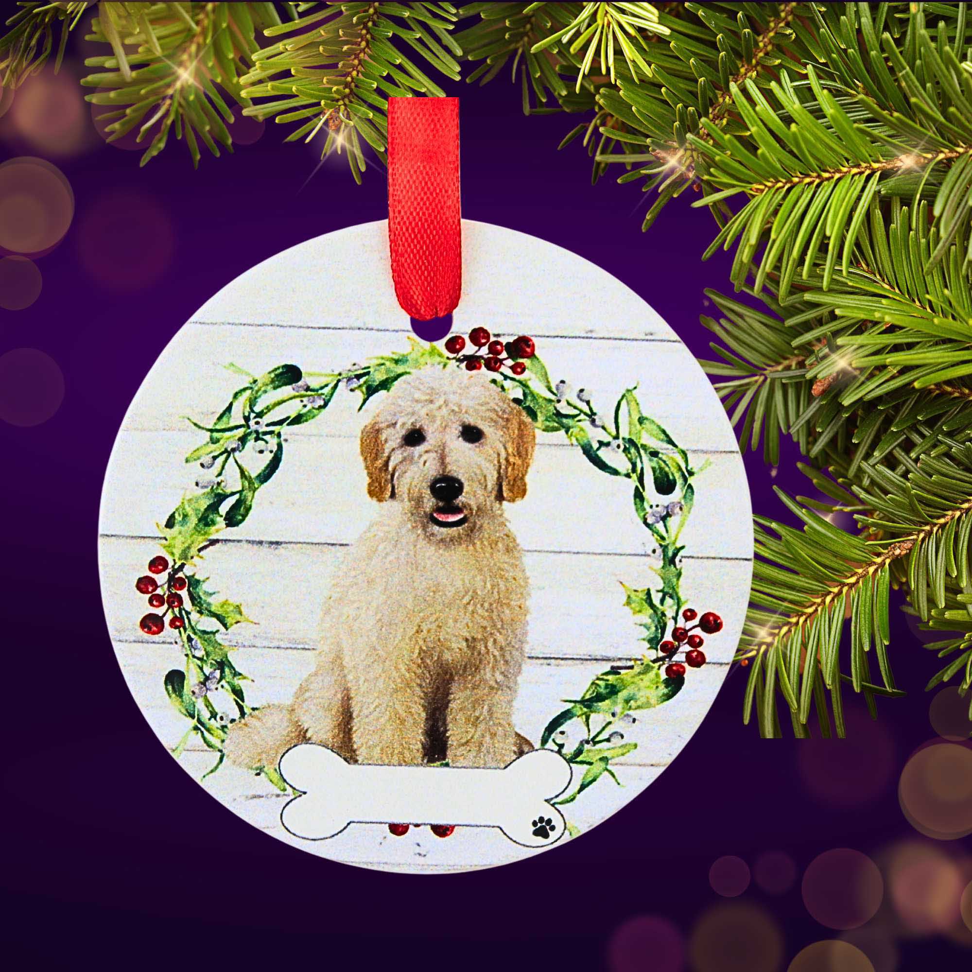 66536 Ceramic Goldendoodle Ornament 550125FB