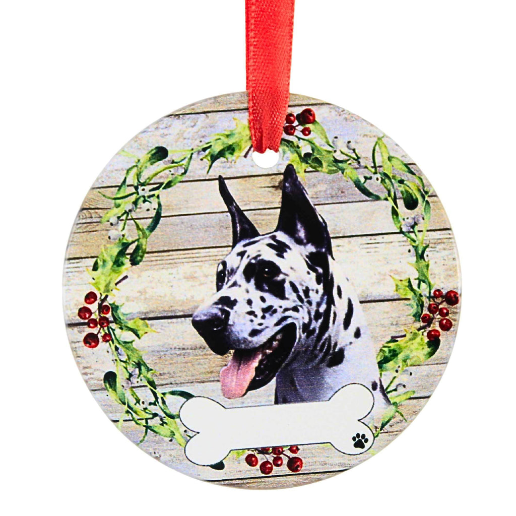 66538 Ceramic Harlequin Great Dane Ornament 55066A