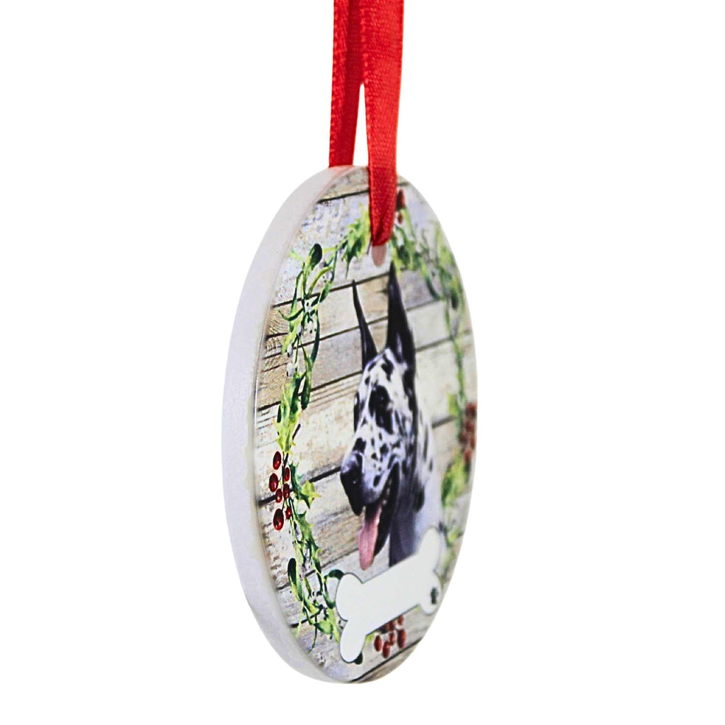 66538 Ceramic Harlequin Great Dane Ornament 55066A