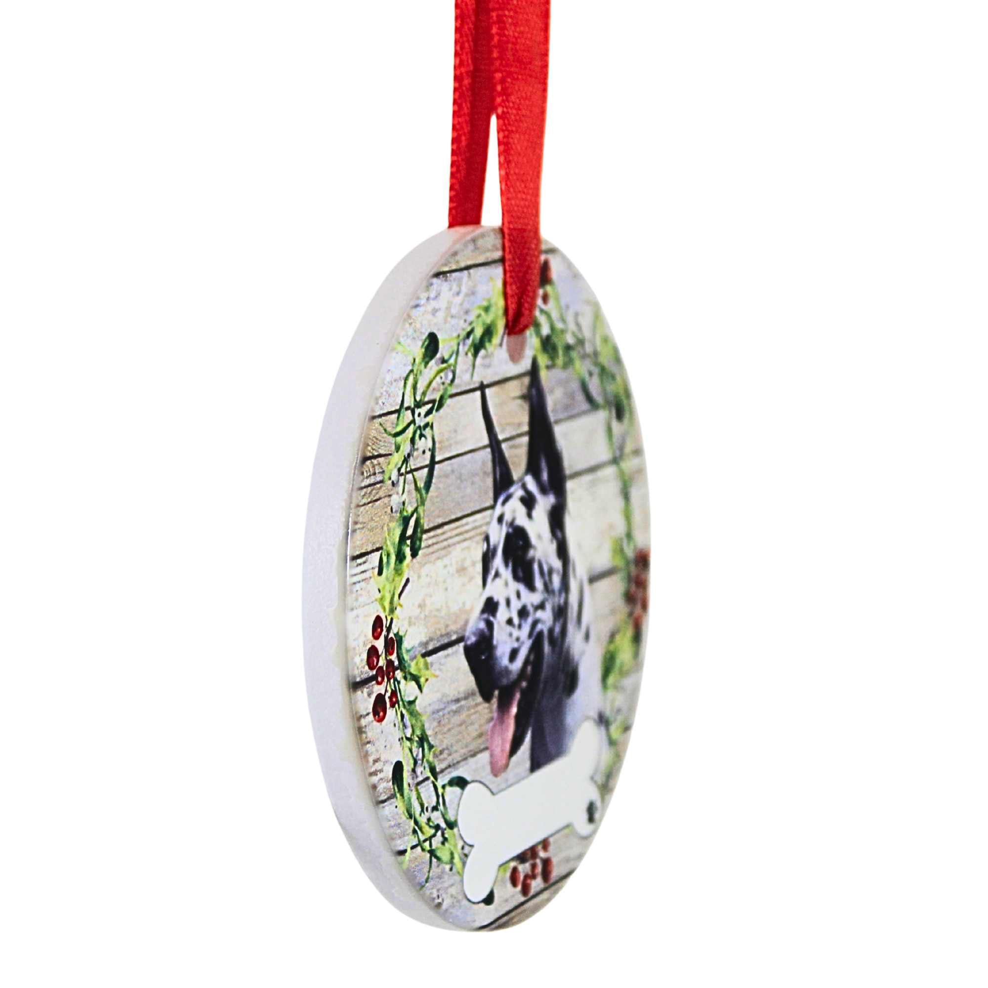 66538 Ceramic Harlequin Great Dane Ornament 55066A
