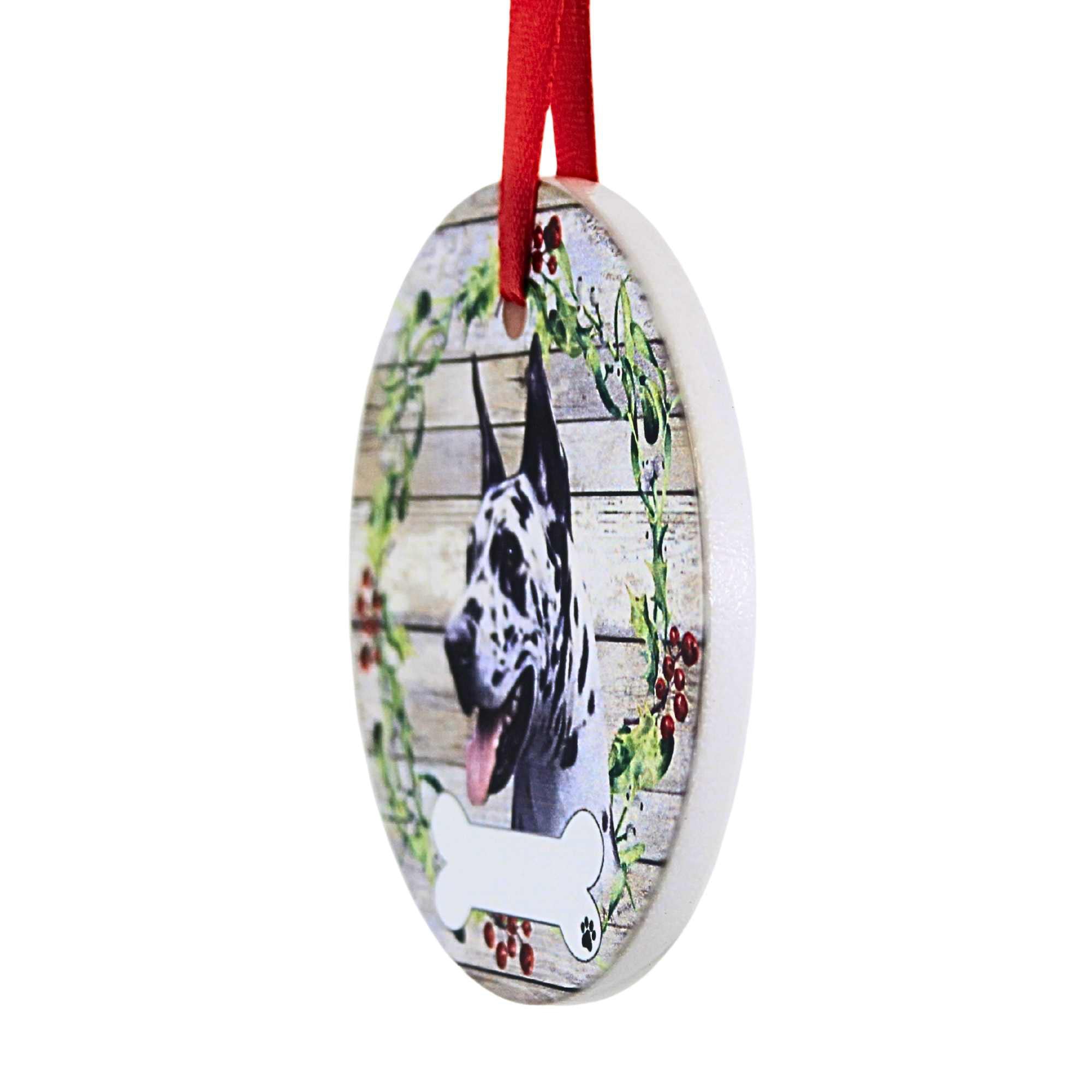 66538 Ceramic Harlequin Great Dane Ornament 55066A