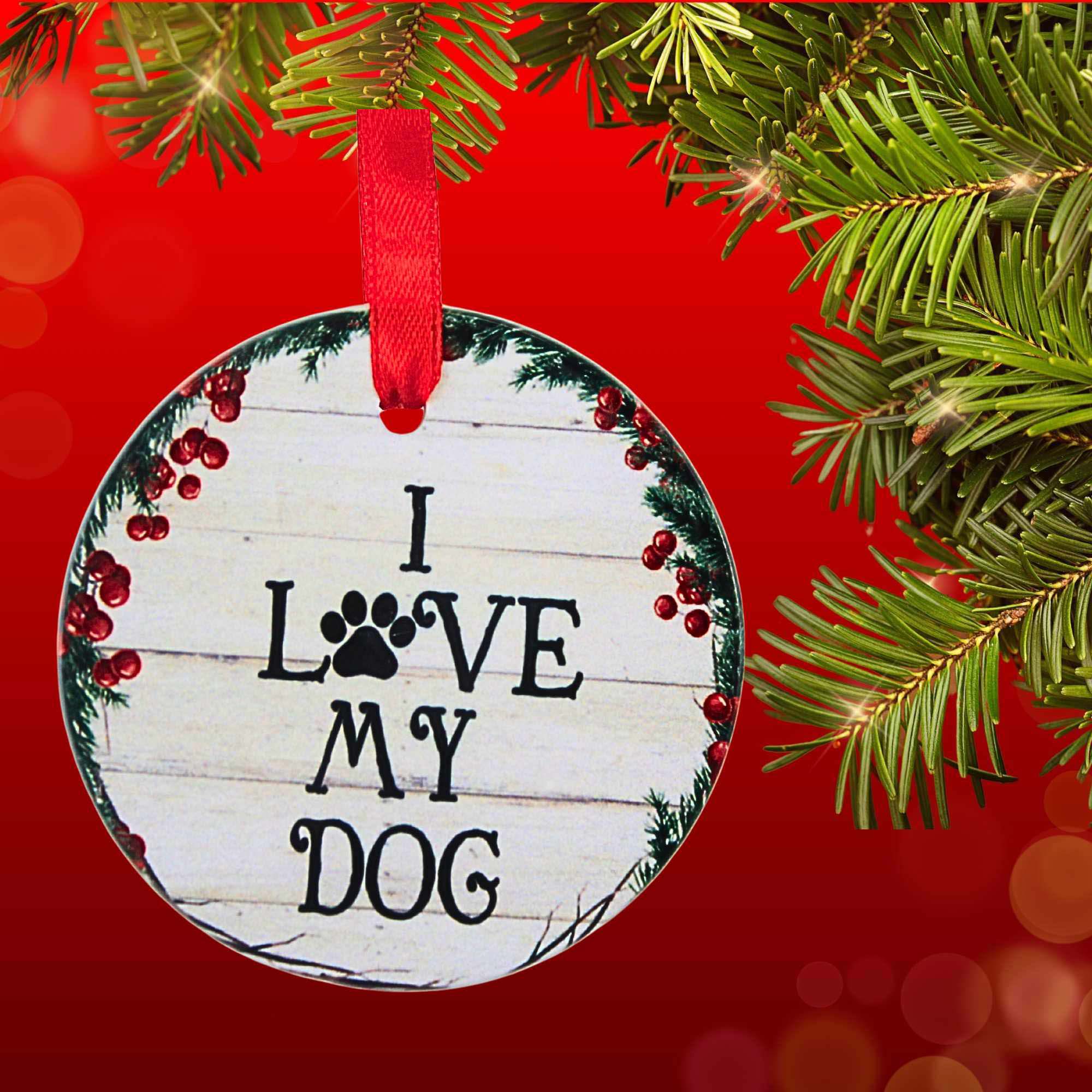 66539 Ceramic "I Love My Dog" Ornament 550213