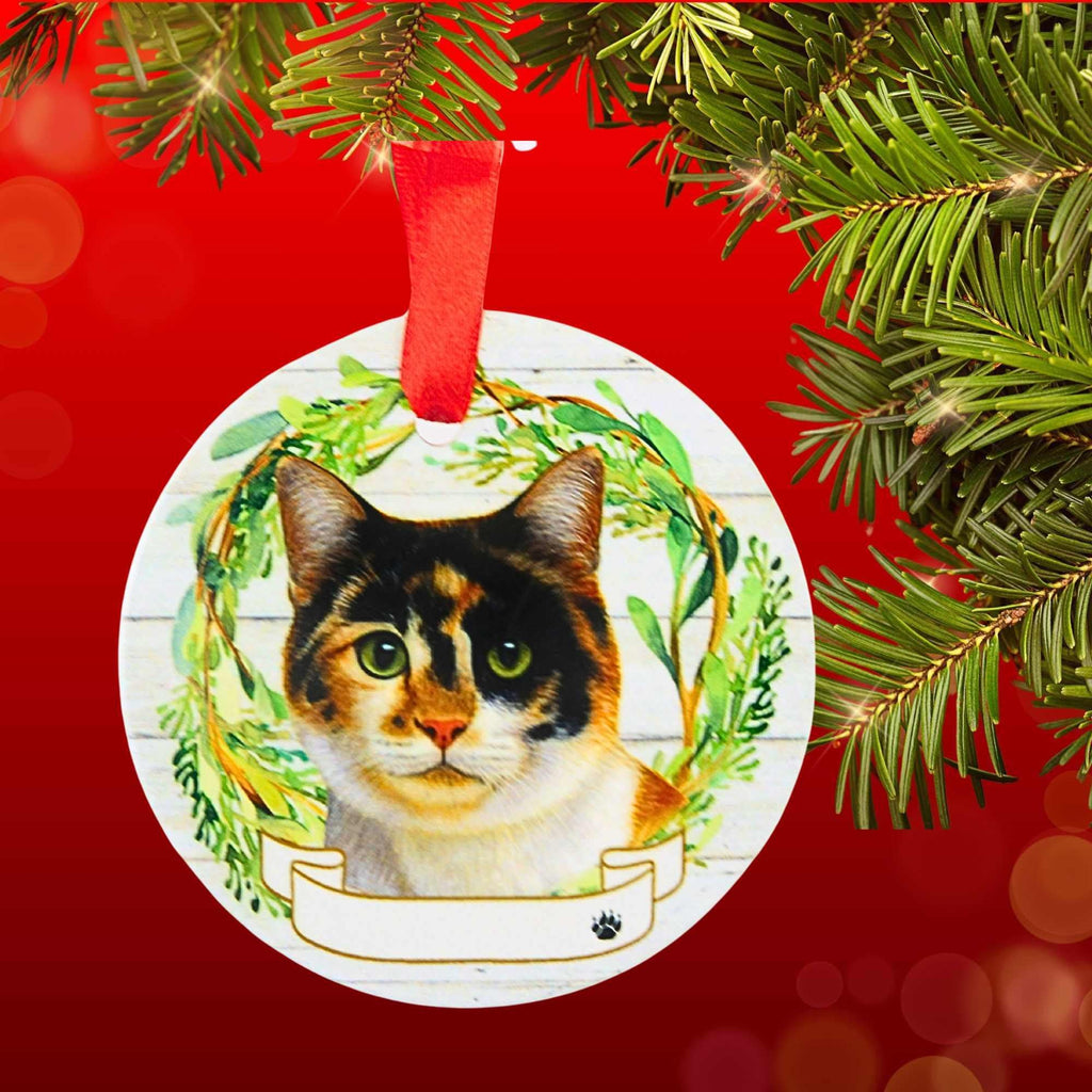 66541 Ceramic Calico Cat Ornament 5512