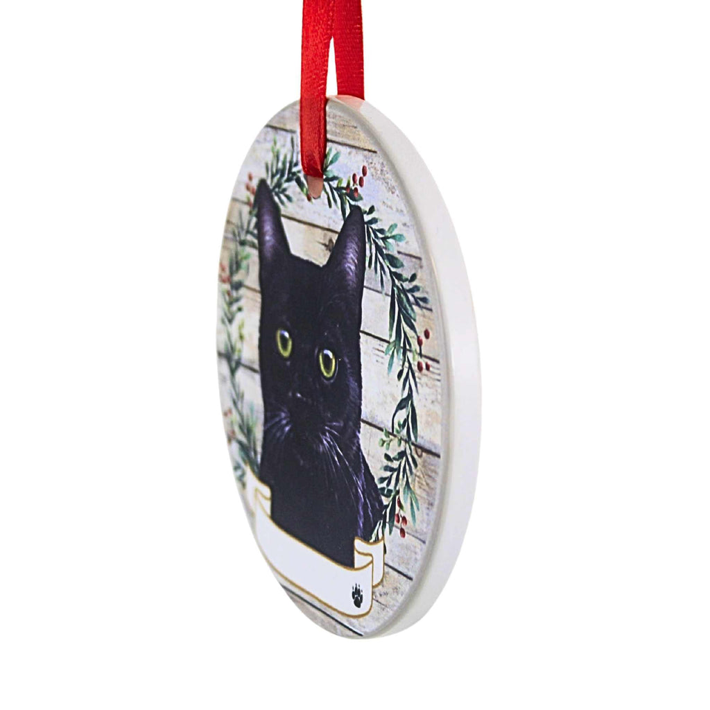 66543 Ceramic Black Cat Ornament 5515