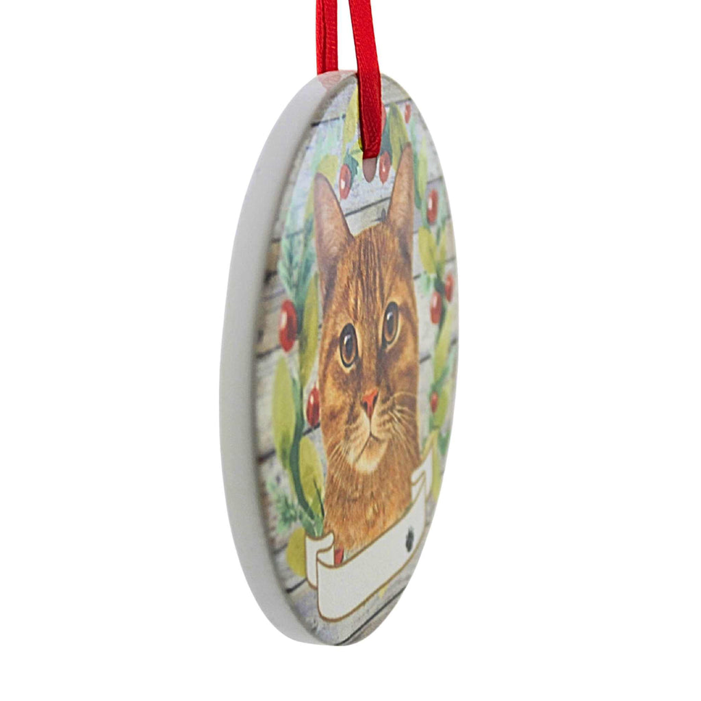 66544 Ceramic Orange Tabby Cat Ornament 5518