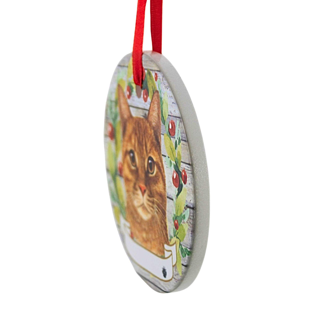66544 Ceramic Orange Tabby Cat Ornament 5518